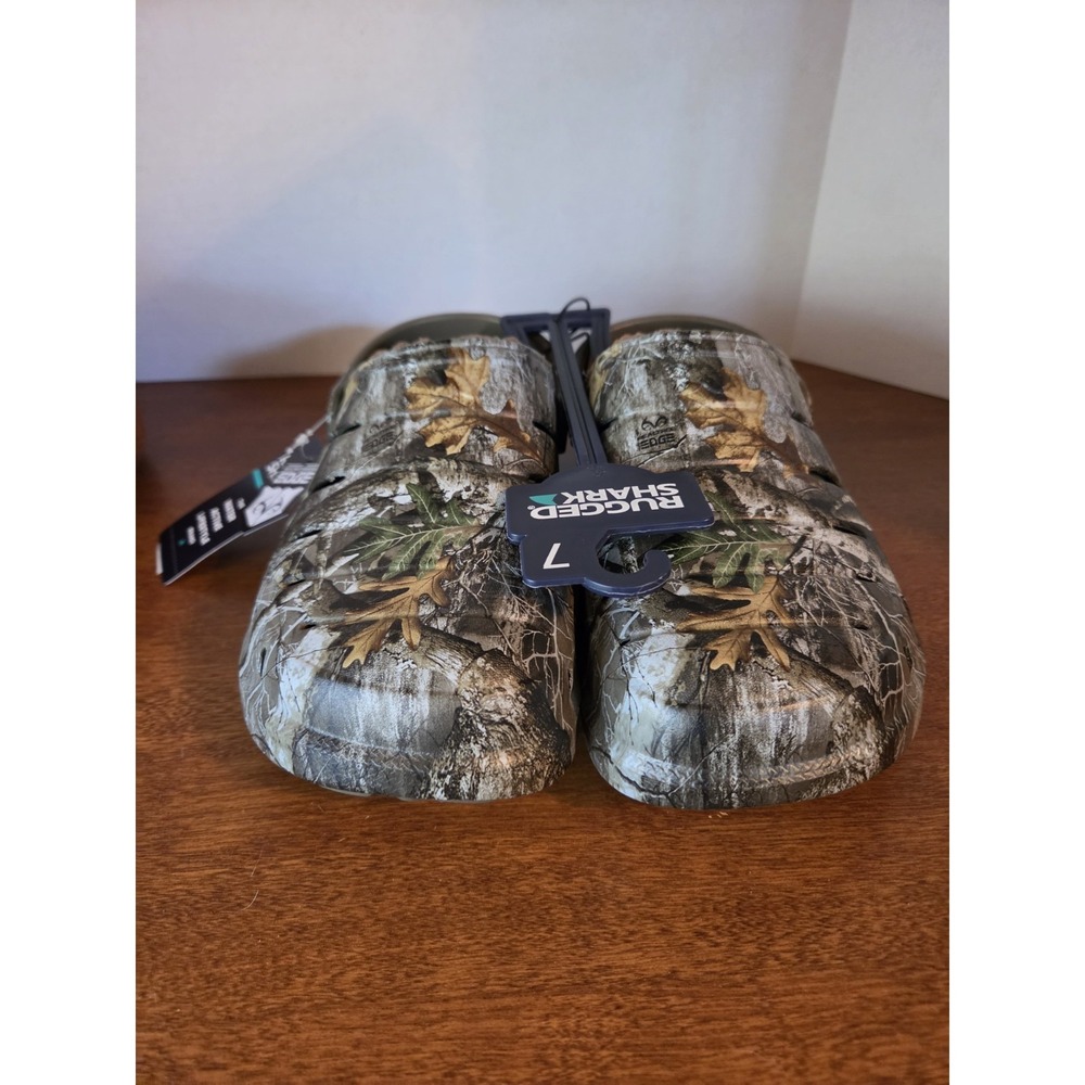 Rugged Shark Size 7 Men's Memory Foam Camo‎ Pattern Clogs Slipper